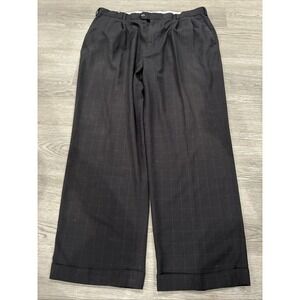 Brown Plaid Braggi Louis Raphael Pleated Chino Career / Dress Pants | Sz 40x30
